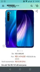 Smartphone Xiaomi Redmi Note 8 4GB Ram Tela 6.3 64GB - R$1414