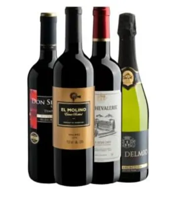 Kit 4 vinhos por 99,90 + frete gratis | R$100