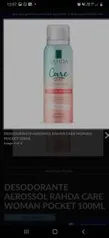 DESODORANTE AEROSSOL RAHDA CARE WOMAN POCKET 100ML | R$5