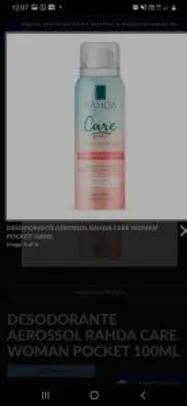 DESODORANTE AEROSSOL RAHDA CARE WOMAN POCKET 100ML | R$5