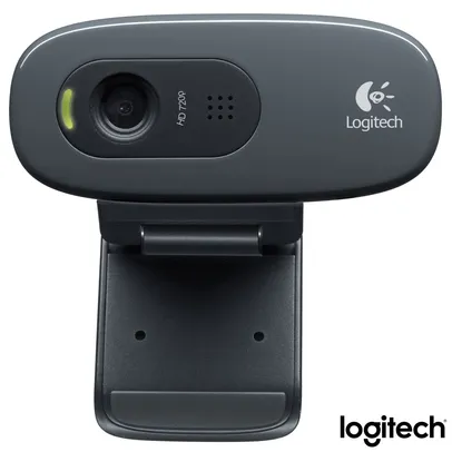 Webcam Logitech C270 com Microfone Integrado Preto e Cinza 