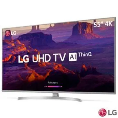Smart TV LG 55" LED 55UK7500 Ultra HD 4K ThinQ AI, HDR 10, 4 HDMI e 2 USB - R$ 3609