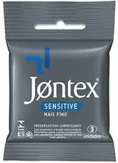 Preservativos Camisinha Jontex Lubrificados Sensitive, 3 unidades, Jontex - R$ 5,88