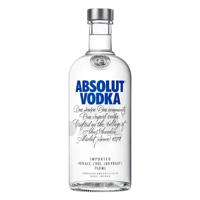 Vodka Destilada Absolut Garrafa 750ml