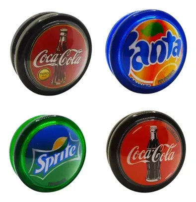 Kit 4 Yoyo Profissional Retrô Anos 80 Coleção Coca Cola, Fanta, Sprite Ioio