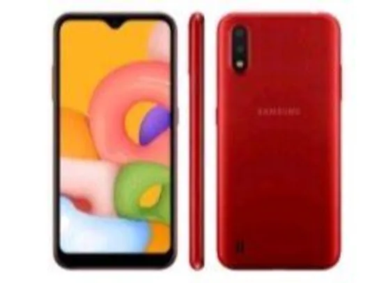 (Cliente Ouro) Smartphone Samsung Galaxy a01 vermelho 32gb R$597