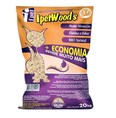 [PRIME] Granulado higiênico de madeira para gatos Ipet - 20kg | R$ 37