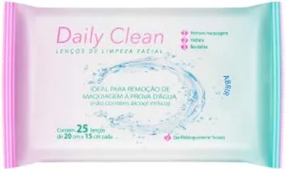 [1,81] Toalhas Umedecidas para Limpeza Facial, 25 unidades, Daily Clean