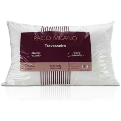 Travesseiro Paco Milano - 100% Poliester Branco Sultan