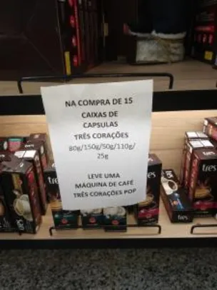 [Loja Física - Jaú Service Supermercado] Compre 15 caixa de cápsulas ganhe a máquina válido em Ribeirão preto