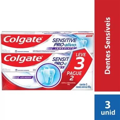 Creme Dental Colgate Sensitive Pro-Alívio Imediato Original com 90g cada Leve 3 Pague 2 