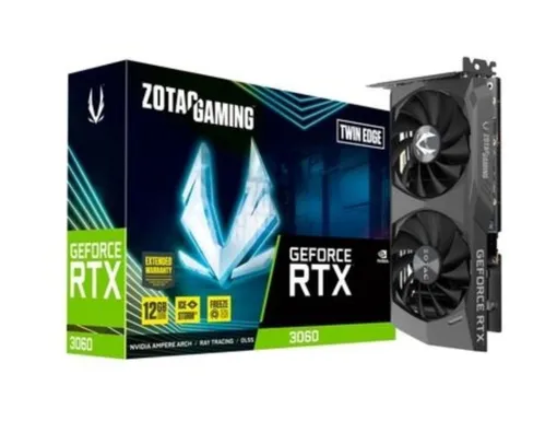 Placa de Vídeo ZOTAC GAMING GeForce RTX 3060 Twin Edge - 15 Gbps, 12GB, GDDR6, Ray Tracing - ZT-A30600E-10M