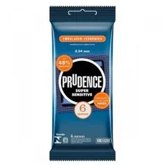 PRESERVATIVO PRUDENCE SUPER SENSITIVE 6 UNIDADES | R$7