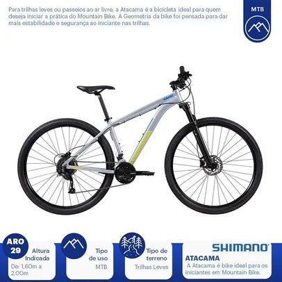 Bicicleta Caloi Atacama Tamanho M Shimano Altus | R$ 2556