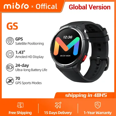 [APP][R$150 "MOEDAS"/TAXA INCLUSA] Smartwatch Mibro GS Com GPS Integrado, Display Amoled, 70 modos de Esportes e Longa Bateria #Aliexpress 🇨🇳