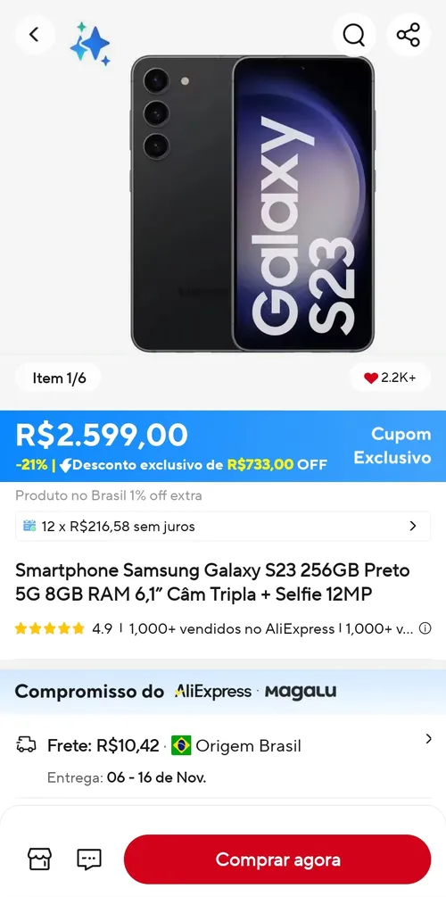 Imagem na descrição da promoção