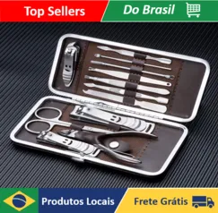 [Do Brasil/ Moedas R$8,05] Kit Cortador De Unha Portatil Estojo Pinca Tesoura1