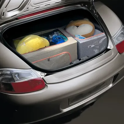 Caixa de armazenamento do porta-malas do carro organizador de tecido