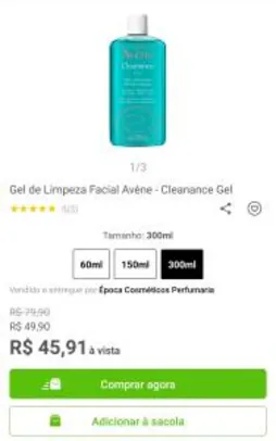 Gel de Limpeza Facial Avène - Cleanance Gel R$46