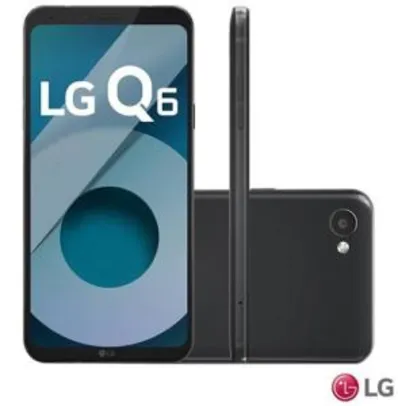 Smartphone LG Q6 Preto Dual com Tela de 5.5" FHD+, 4G, 32 GB e Câmera 13 MP - R$799