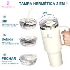 Copo Térmico 1200ml/1.2L Garrafa Térmica Inoxidável com Tampa e Canudo por R$49,99 - R$79,99