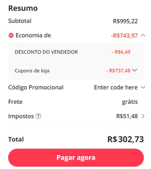 Imagem na descrição da promoção