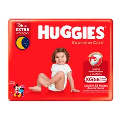 Fralda Huggies Supreme Care Tamanho XG 58 Fraldas Descartáveis