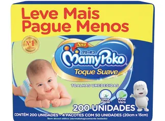 [Leve 3 Pague 1] Toalha umedecida MamyPoko - 200 unidades R$11