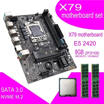 (APP)(AME) KIT PLACA MÃE X79 + 8GB RAM 1333 | R$270