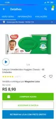 5un Toalha Umedecida Huggies por 24,50 (4,90 cada)