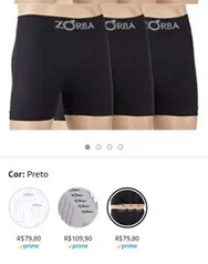 [Frete Prime] Kit 6 Cuecas Boxer sem Costura, Zorba, Masculino (Tam P ou G) - R$80