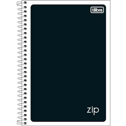 Tilibra - Caderno Espiral Capa Flexível 1/4 Zip Preto 14 X 20 cm 48 Folhas