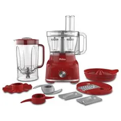 Multiprocessador de Alimentos Philco 9 em 1 PMP1600V com 1400W – Vermelho R$221