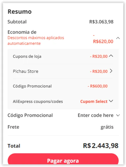 Imagem na descrição da promoção