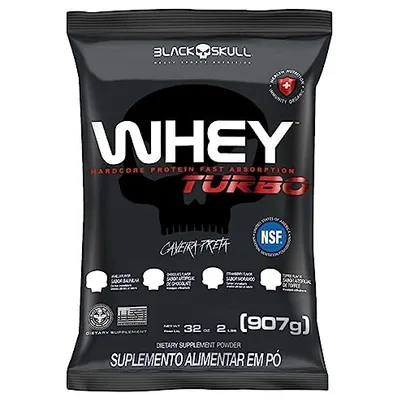 Refil Whey Turbo Chocolate 907G, Black Skull