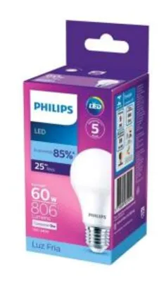 [APP] Leve 3 pague 2 - Lâmpada LED Philips 9W - 6500K E27 (branca fria) R$6,60