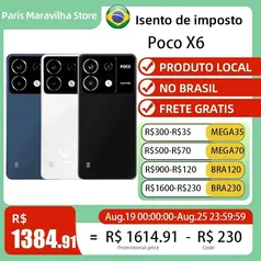 [DoBrasil] Smartphone Xiaomi PocoPhone Poco X6 5G Versão Global