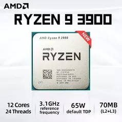 Processador AMD R9 3900 Ryzen 9 3900 3,1 GHz de 12 núcleos e 24 threads 7NM soquete AM4 Novo