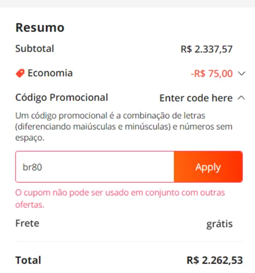 Imagem na descrição da promoção