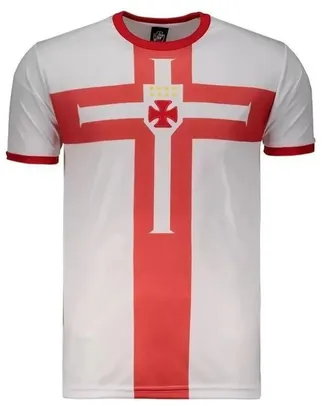 Camiseta Vasco Templaria SPR - Branco e Vermelho 