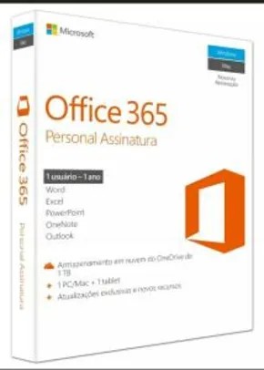 Microsoft Office 365 Personal + 1tb de armazenamento - Anual