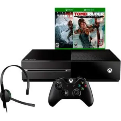 Console Xbox One 1TB + 2 Jogos Tomb Raider (Via Download) + 1 Controle sem Fio