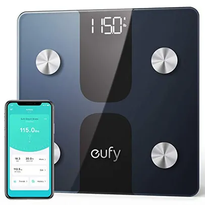 eufy Balança Inteligente C1 com Bluetooth, Balança de Gordura Corporal, 12 Medições, Peso/Gordura Corpo | R$299