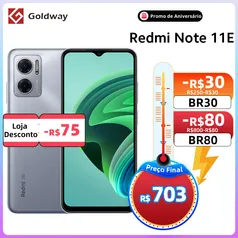 Smartphone Xiaomi Redmi Note 11E 5G 4gb/128gb Versão Chinesa com ROM Global