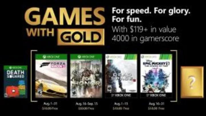 Xbox Live Gold Agosto 2018