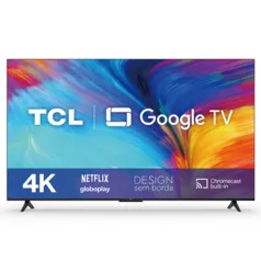 Smart TV LED 55'' TCL 4K UHD Google TV HDR com Wifi Dual Band Bluetooth Controle Remoto com Comando 