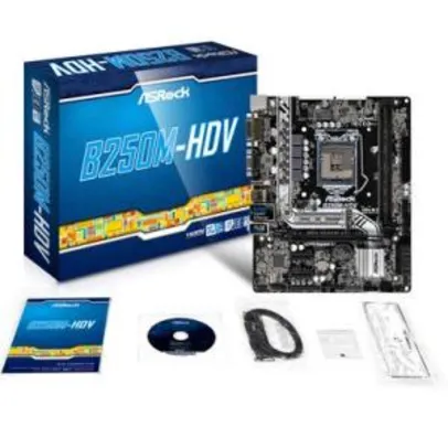 Placa-Mãe ASRock p/ Intel LGA 1151 mATX B250M-HDV DDR4 - 299,90