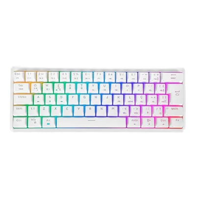 [APP] Teclado Sem Fio Gamer Motospeed, RGB, Wireless e Bluetooth, Switch Brown, US, Branco - SK66