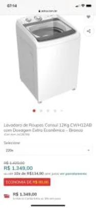 Lavadora de Roupas Consul 12Kg | R$1.349