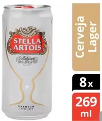 Cerveja Stella Artois Puro Malte - Premium American Lager 8 Unidades Lata 269ml